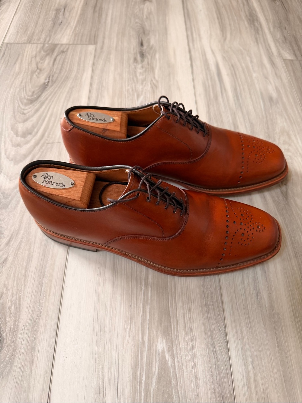 Allen Edmonds Dryden Oxford Dress Shoes 8.5D Walnut Brown Leather USA Made